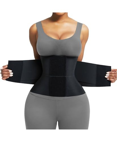 FeelinGirl Workout Waist Trainer Underbust Corsets Cincher Belt Hourglass Corset Body Shaper for Women Black L | Amazon (US)