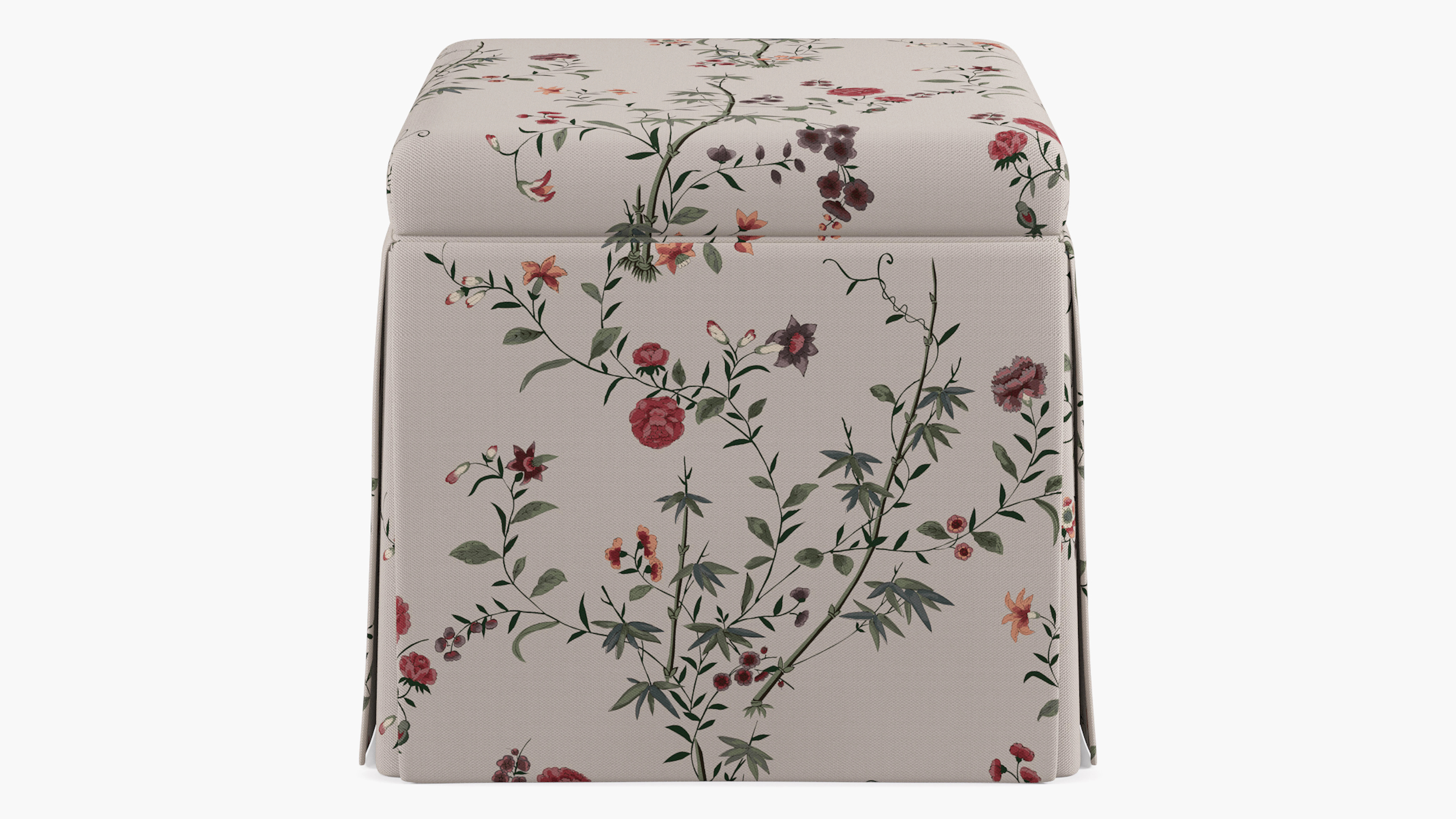 Skirted Storage Ottoman | Multi Bamboo Garden | The Inside