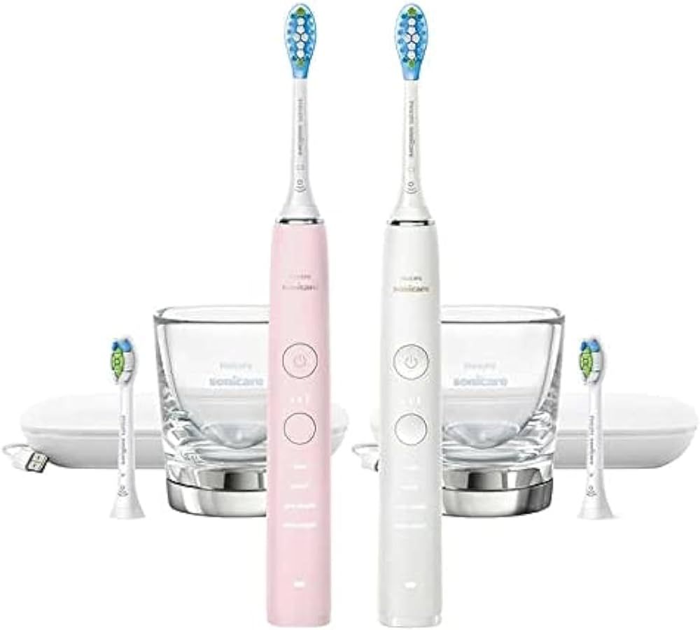 Philips Sonicare DiamondClean Connected Rechargeable Battery Powered Toothbrush 2-Pack Pink/White | Amazon (US)