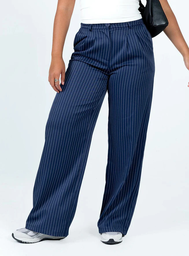 Archer Pants Pinstripe Navy | Princess Polly US
