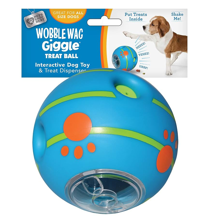 Wobble Wag Giggle Treat Ball- Interactive Dog Toy & Treat Dispenser, Fun Giggle Sounds When Rolle... | Amazon (US)