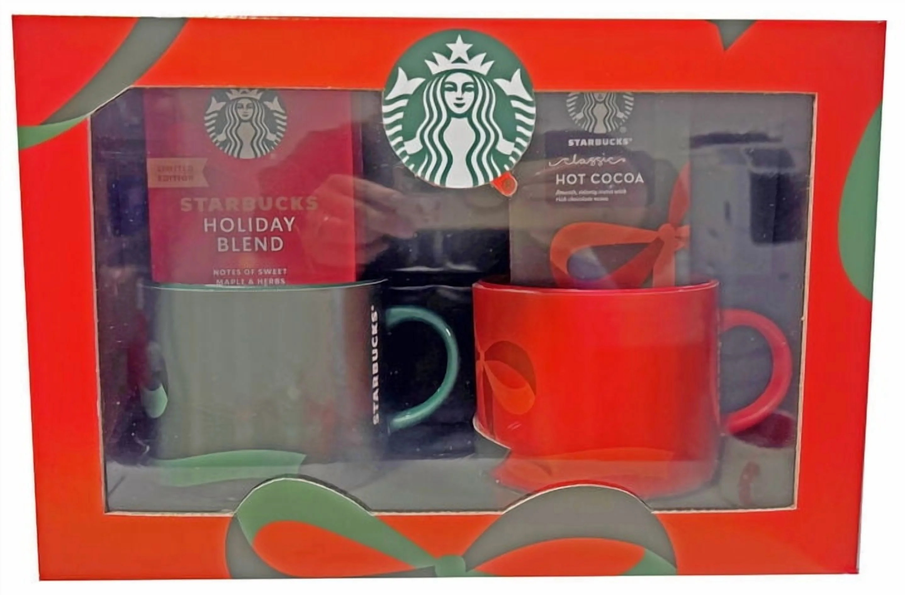 Starbucks Cocoa and Coffee Holiday Gift Set with 2 Ceramic Mugs | Walmart (US)