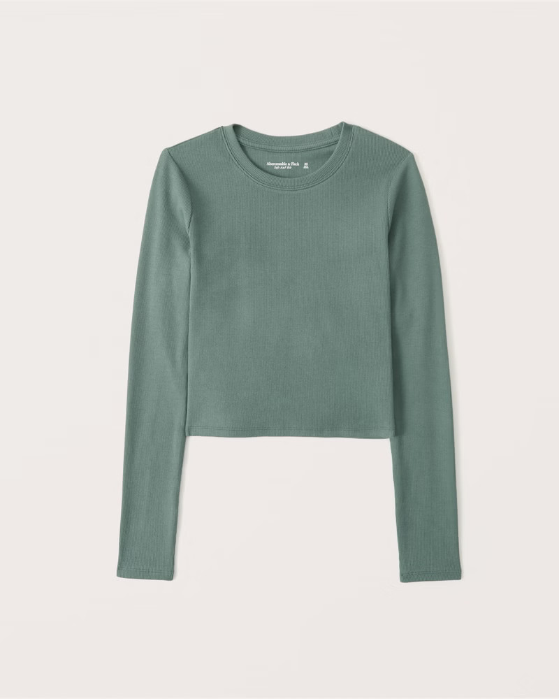 Long-Sleeve Ribbed Crew Tee | Abercrombie & Fitch (US)