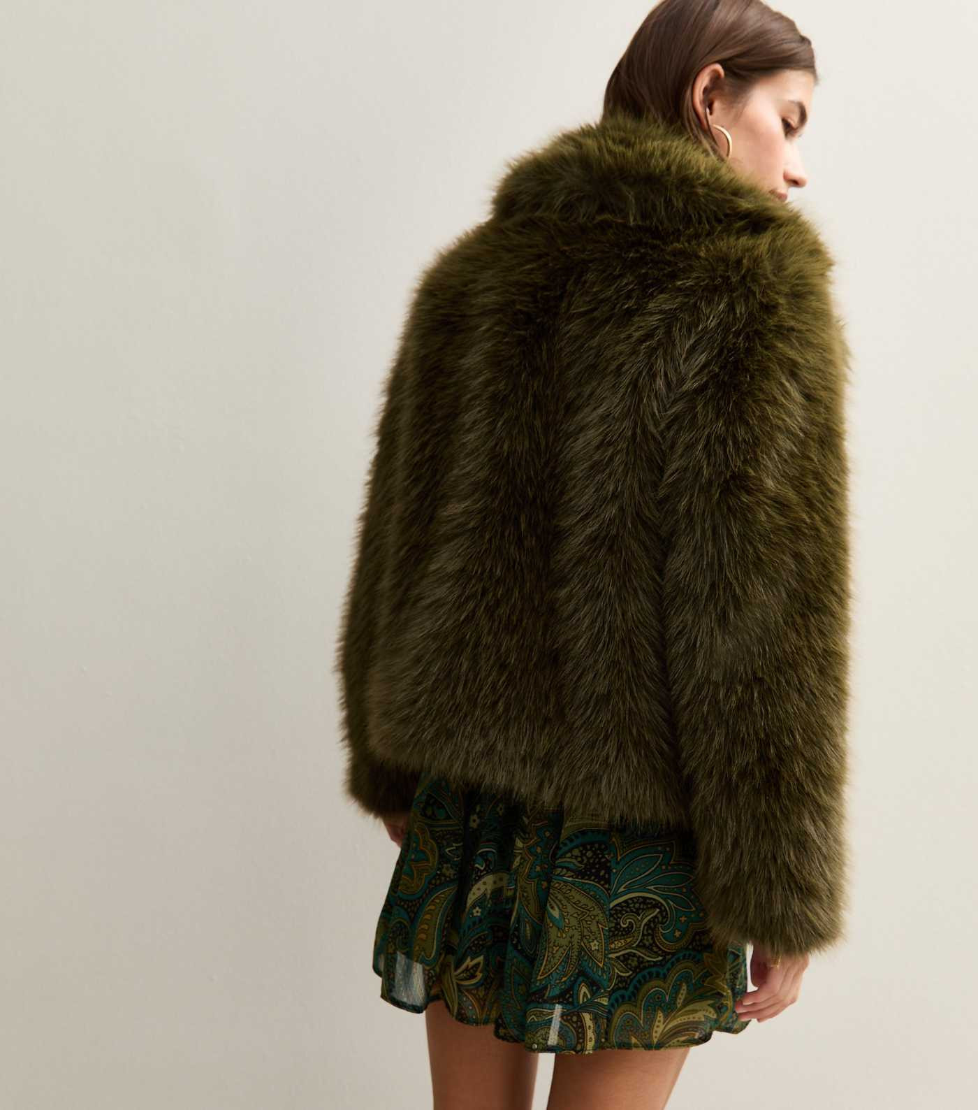 Dark Khaki Faux Fur Coat | New Look | New Look (UK)