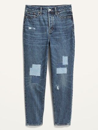 Higher High-Waisted Button-Fly O.G. Straight Patchwork Jeans for Women | Old Navy (US)