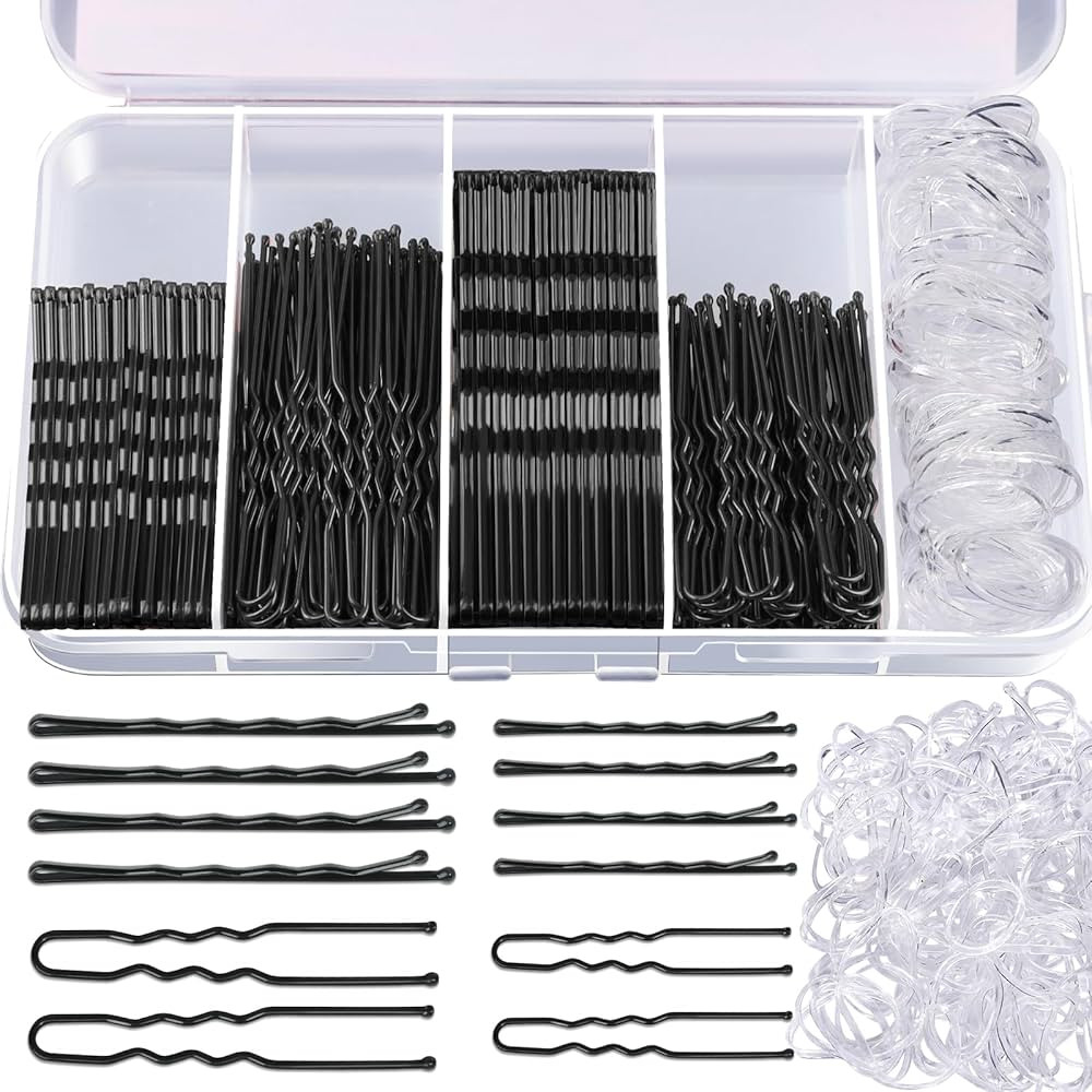 Teenitor 300pcs Hair Pins Bobby Pins Black, 100 Black Bobby Pins 100 Hair Pins for Women and 100 ... | Amazon (US)