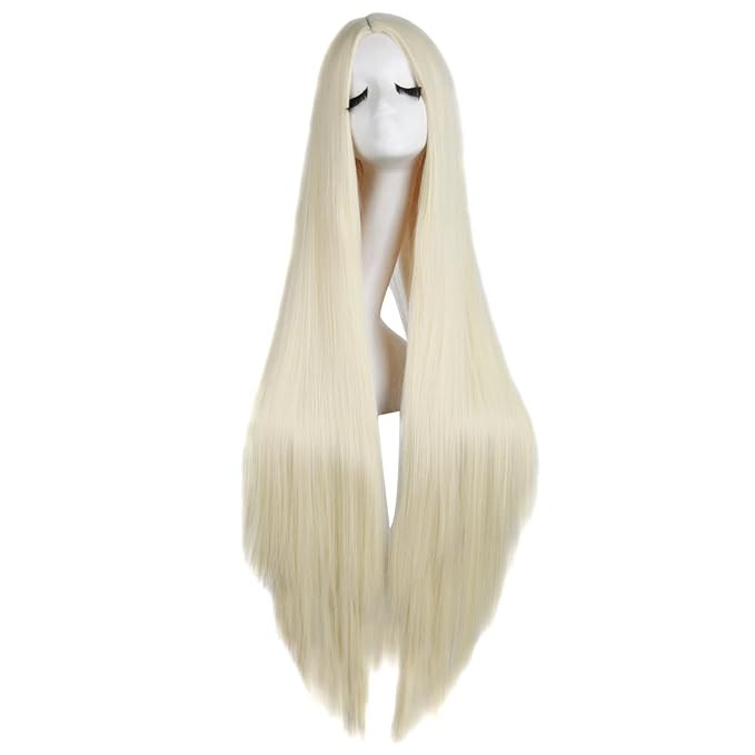 MapofBeauty 40"/100cm Natural Soft Straight Long Cosplay Wig (Light Blonde) | Amazon (US)