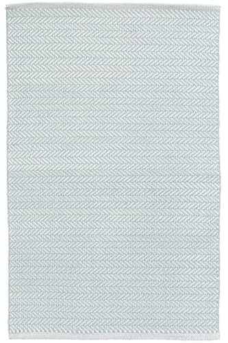 Dash and Albert Herringbone Indoor/Outdoor Area Rug - 2.5' x 12' Runner Light Blue & Ivory Geometric Handwoven Washable Accent Rug Durable, Fade Resistant | Amazon (US)