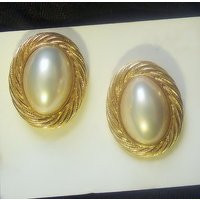 Vintage Oval Faux Pearl Pierced Earrings, Earrings For Her, Gifts Women, Birthday | Etsy (US)