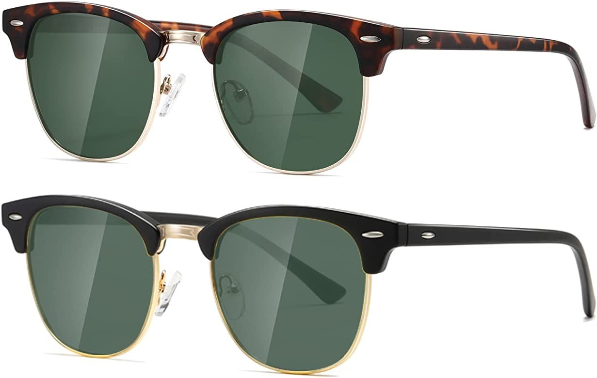 AEVOGUE Polarized Sunglasses For Women And Men Semi Rimless Frame Retro Sun Glasses AE0369 | Amazon (US)