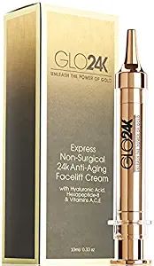 GLO24K Instant Facelift Cream with 24k Gold, Hyaluronic Acid, Peptides, and Vitamins, A,C,E. A po... | Amazon (US)