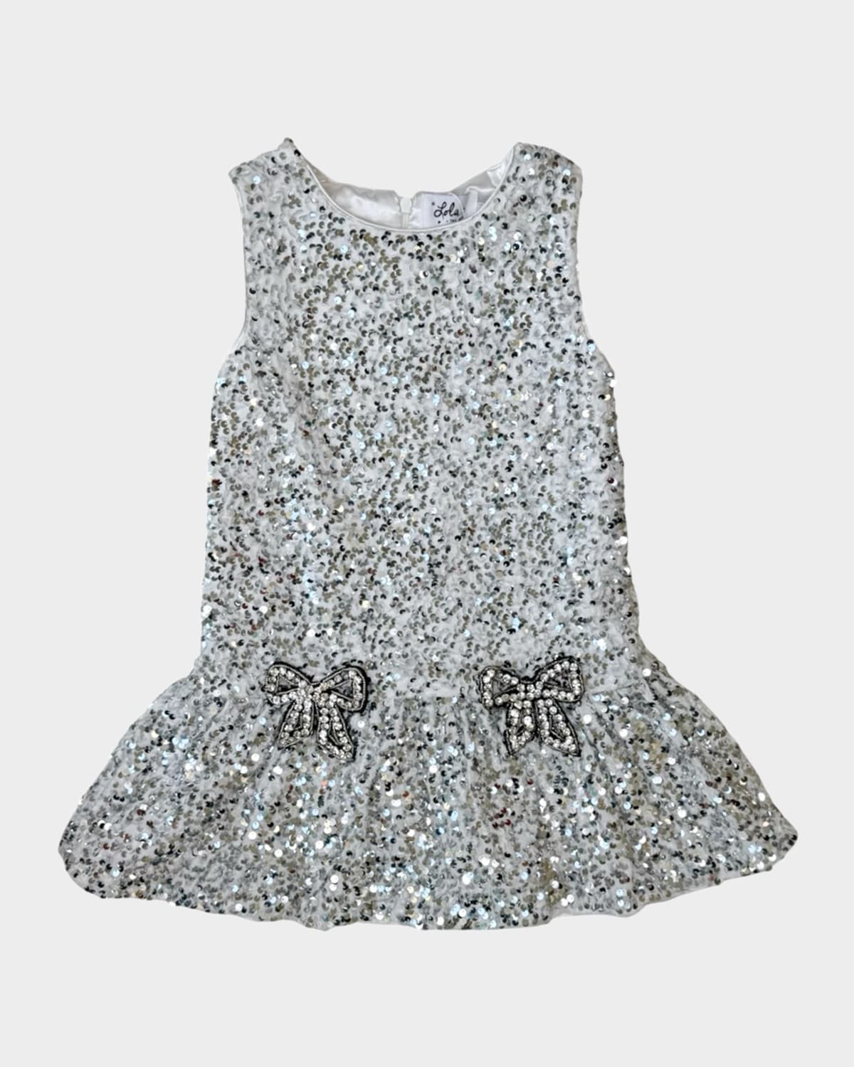 Girl & apos;s Shimmer Sequin Dress W/ Bows, Size 2-14 | Neiman Marcus