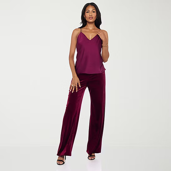 Premier Amour Womens Straight Mid Rise Velvet Pull-On Pant | JCPenney