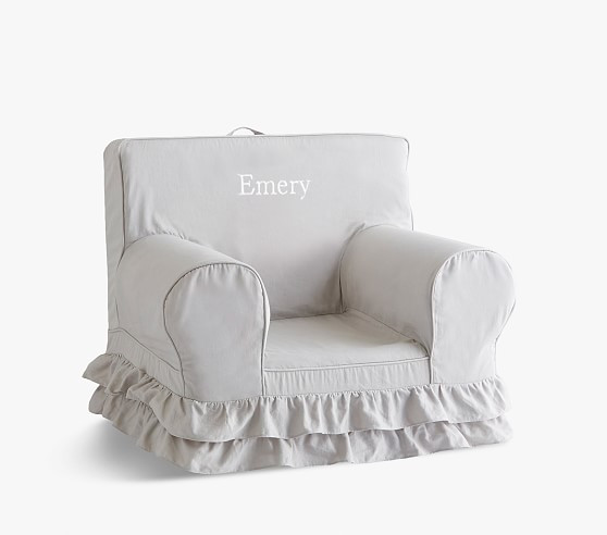 Gray Ruffle Anywhere Chair® Slipcover Only | Pottery Barn Kids