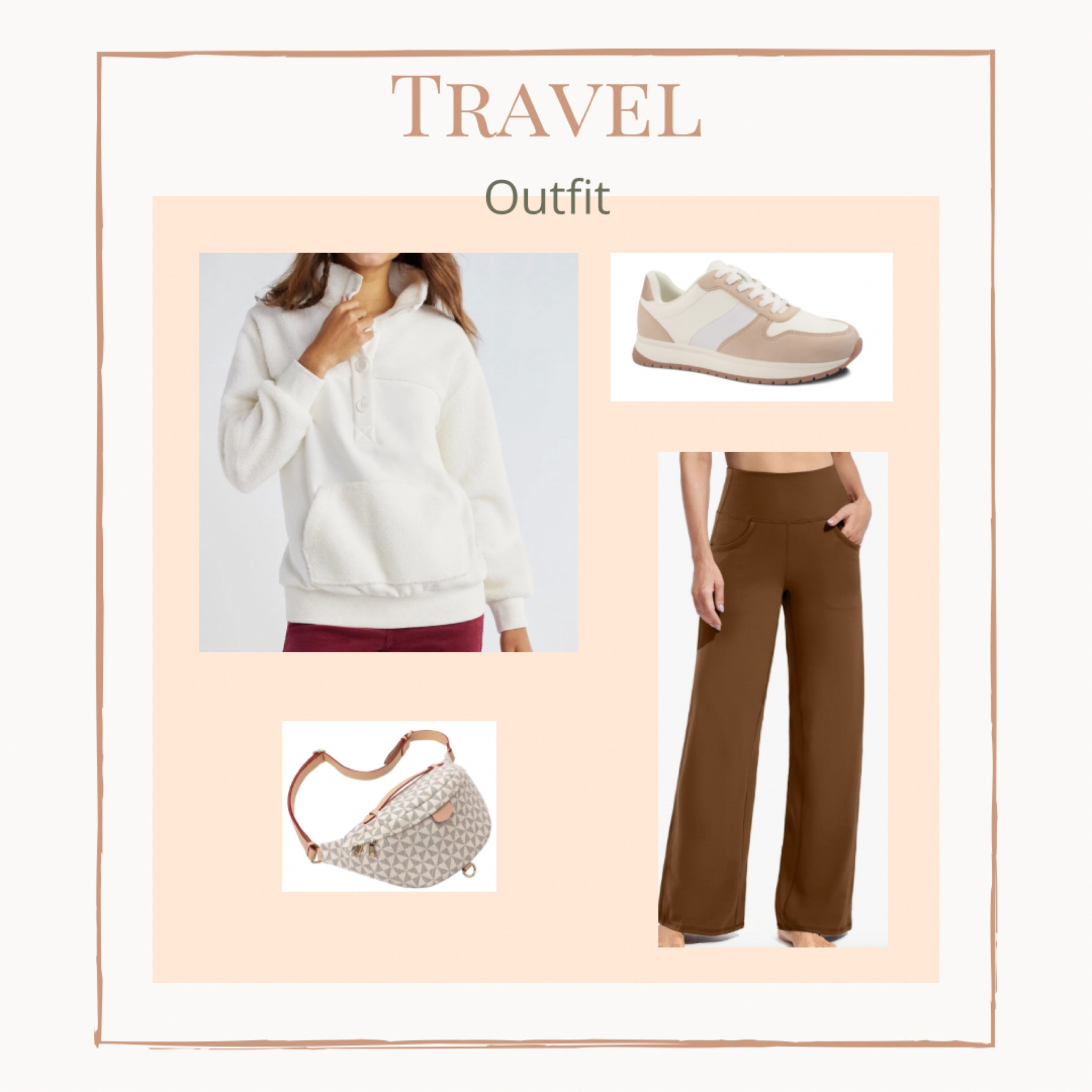 Travel outfit, winter outfit, wide leg pants, loungewear, belt bag, designer dupe, sneaker

#LTKfindsunder100 #LTKfindsunder50 #LTKmidsize
