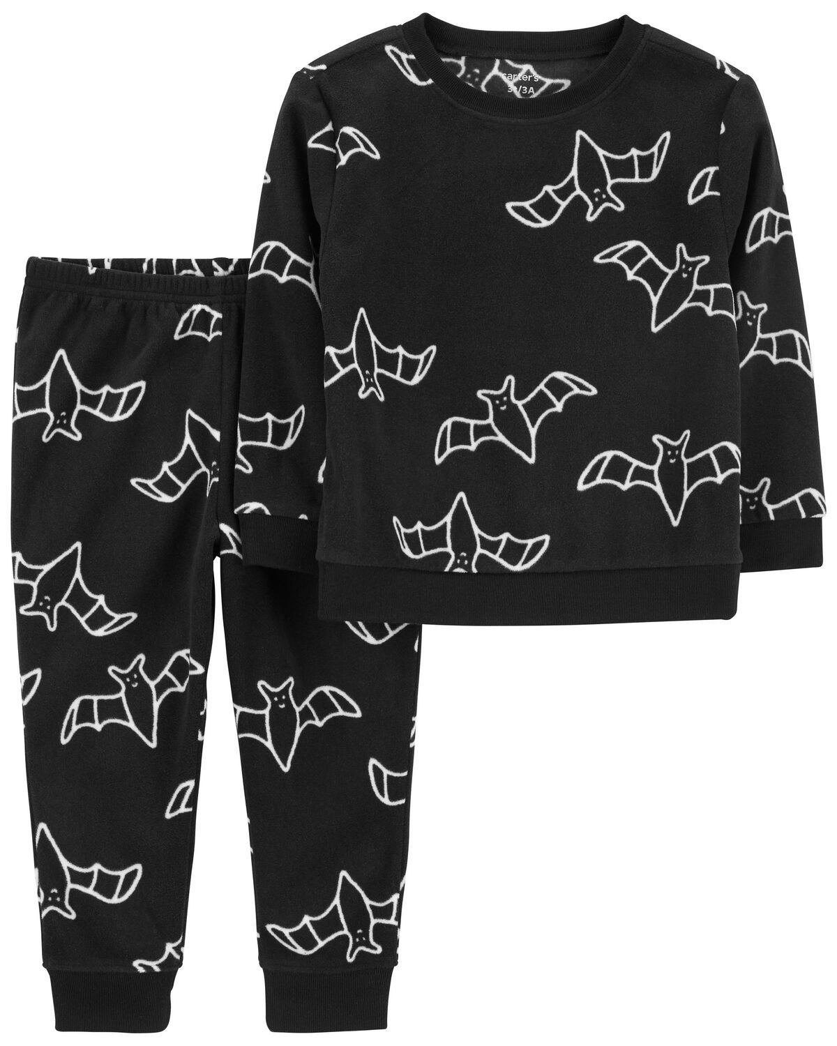 Black Toddler 2-Piece Halloween Bats Fleece Outfit | carters.com | Carter's
