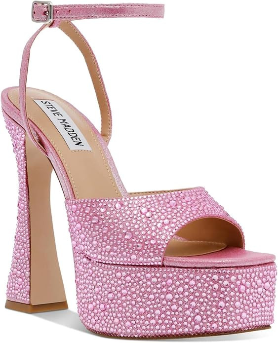 Steve Madden Womens Lightness Faux Suede Block Heel Platform Heels | Amazon (US)