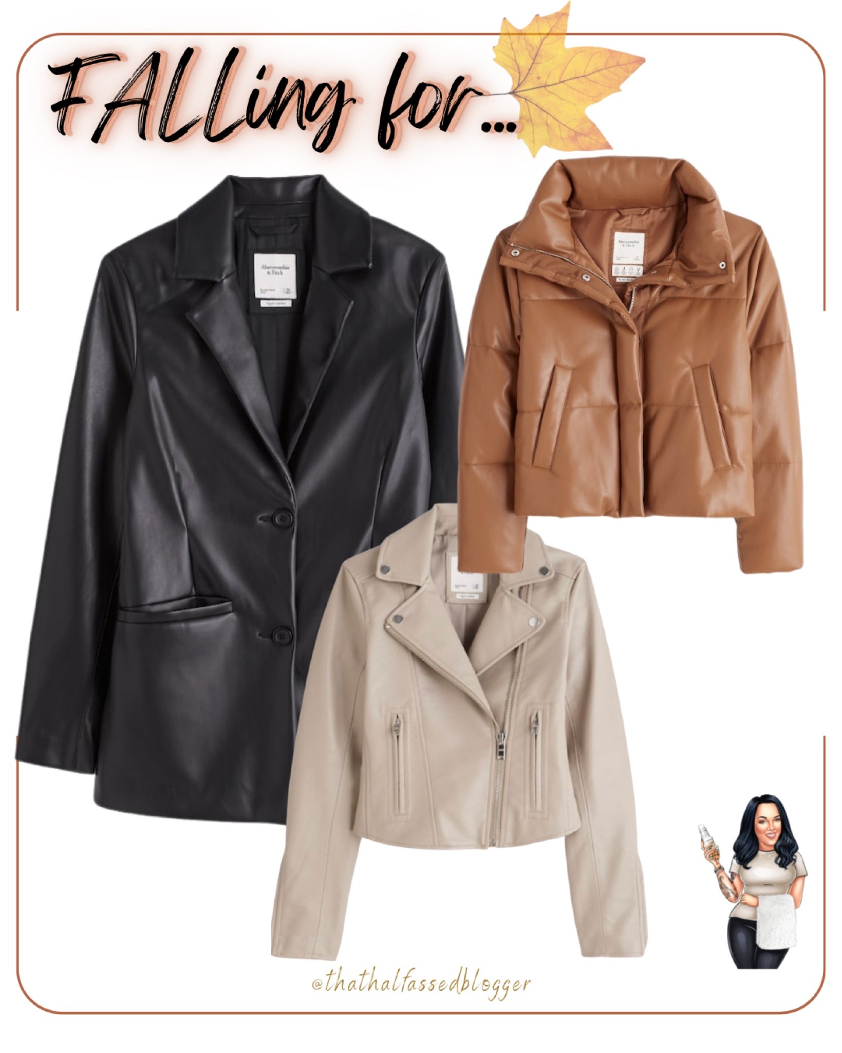Give me faux leather all day! Select styles 15% off.

Jackets, leather jackets, faux leather, faux leather jacket, leather blazer, moto jacket, puffer coat, Abercrombie 

#LTKstyletip #LTKSeasonal #LTKsalealert