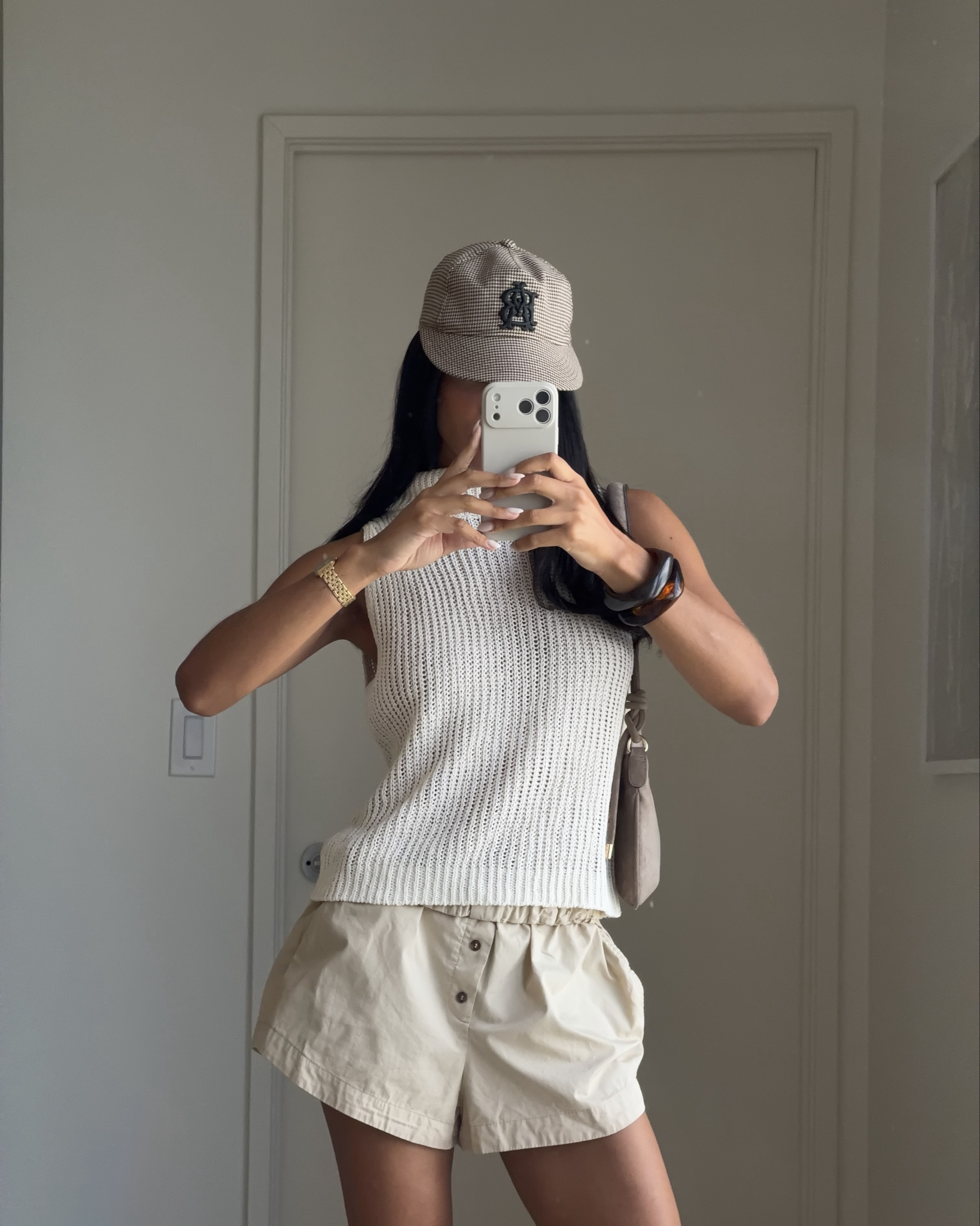 🏷️ zara new in, zara, neutral outfit, cream outfit, about blank, about blank cap, knit top, knit cream top, mini shorts 

#LTKuk #LTKspring #LTKsummer