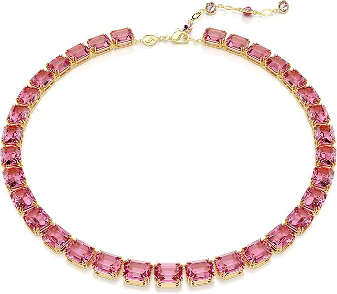 Swarovski Millenia necklace, Octagon cut, Pink, Gold-tone Finished | Amazon (US)