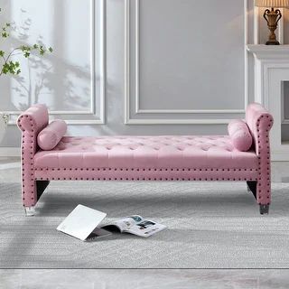 Tiffiany Luxury Tufted Velvet Upholstered Bed Bench | Overstock.com Shopping - The Best Deals on ... | Bed Bath & Beyond