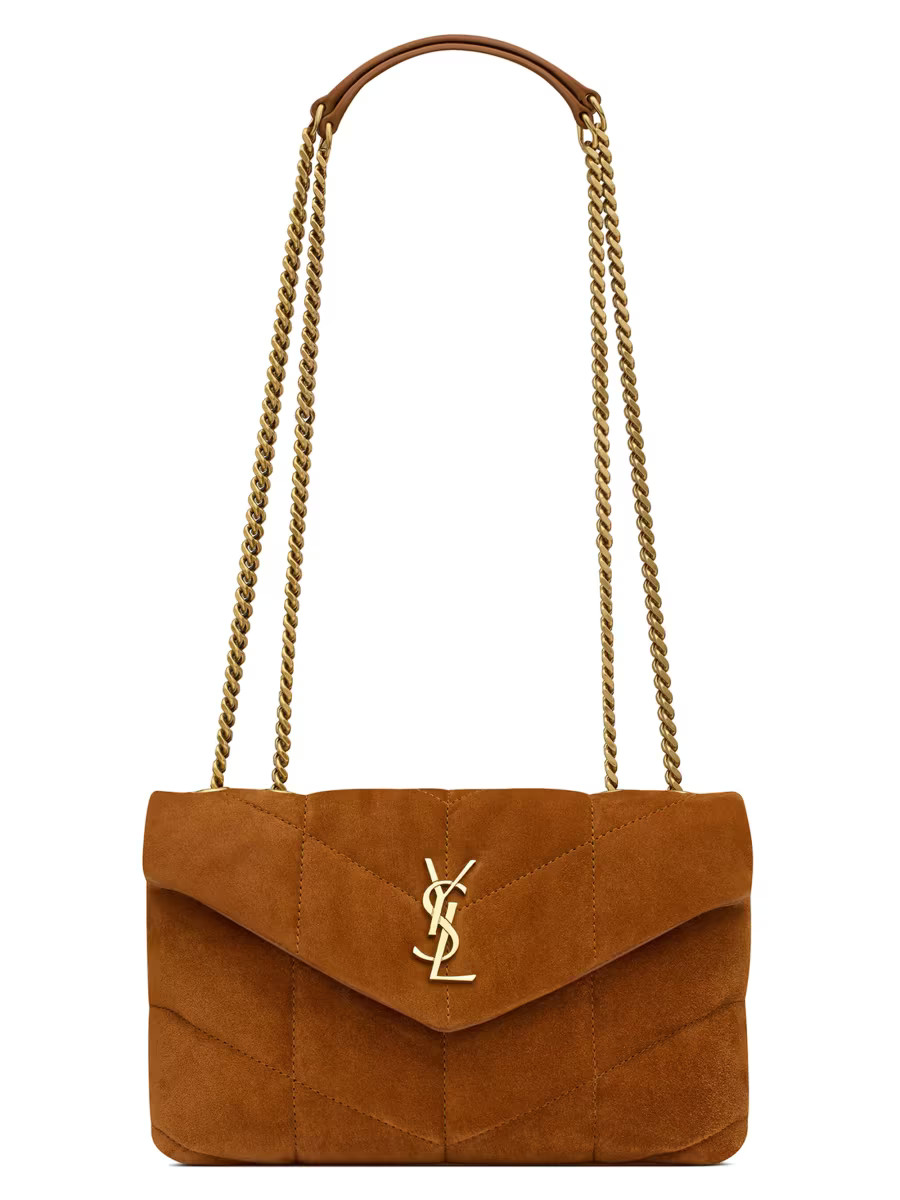 Puffer Toy Bag in Quilted Suede | Saks Fifth Avenue