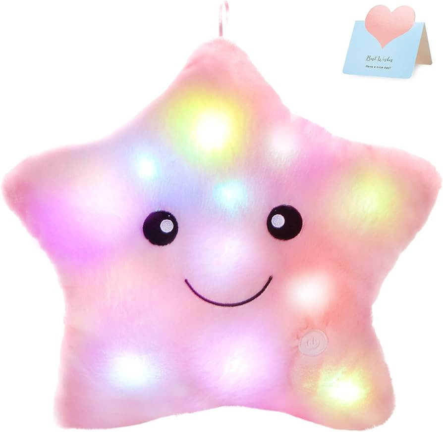 WEWILL 13'' Creative Twinkle Star Glowing LED Night Light Plush Pillows Stuffed Animals Toys Birt... | Amazon (US)
