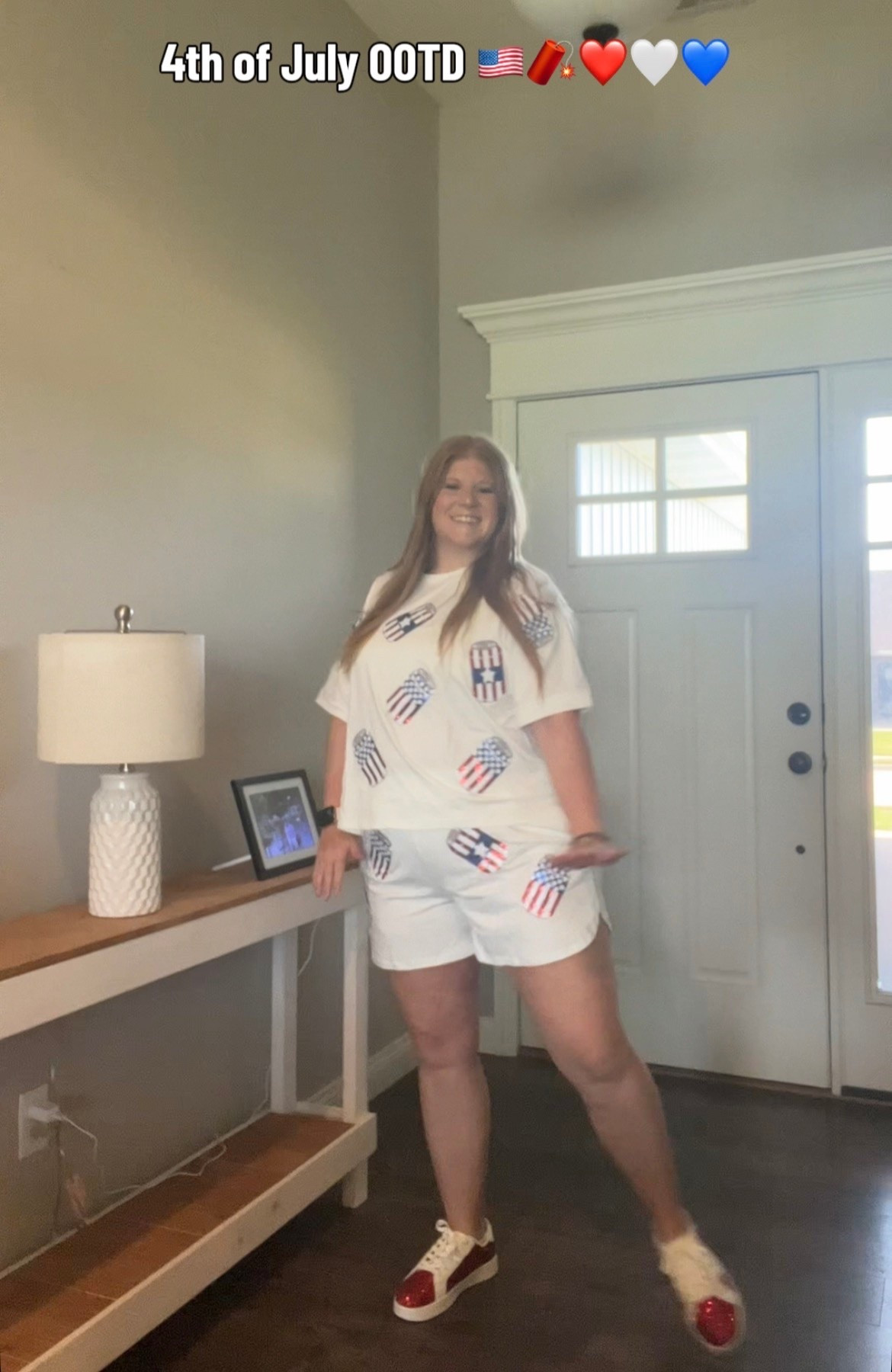 This lounge set and sparkle sneakers are perfect for the 4th of July 🫶🏻

#LTKootd #LTKPlusSize