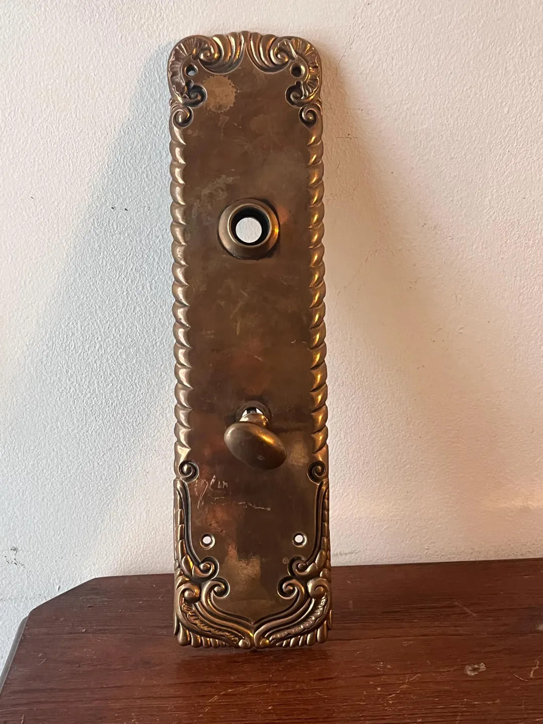 Antique vintage r&e heavy cast bronze 15 5/8" door knob lock backplate | Etsy (US)