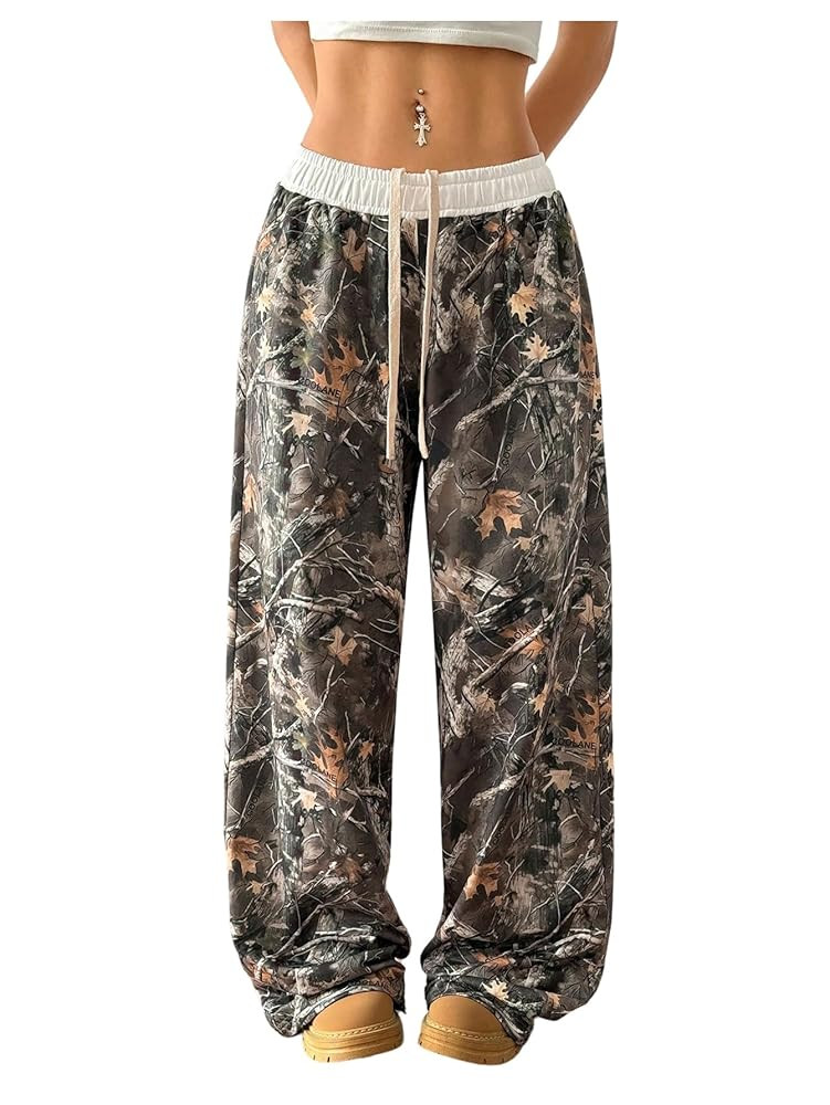 Floerns Women's Realtree Camouflage Baggy Sweatpants Elastic Waist Drawstring Athletic Pants | Amazon (US)