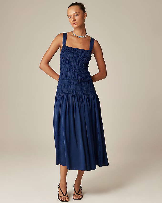 Smocked midi dress | J. Crew US