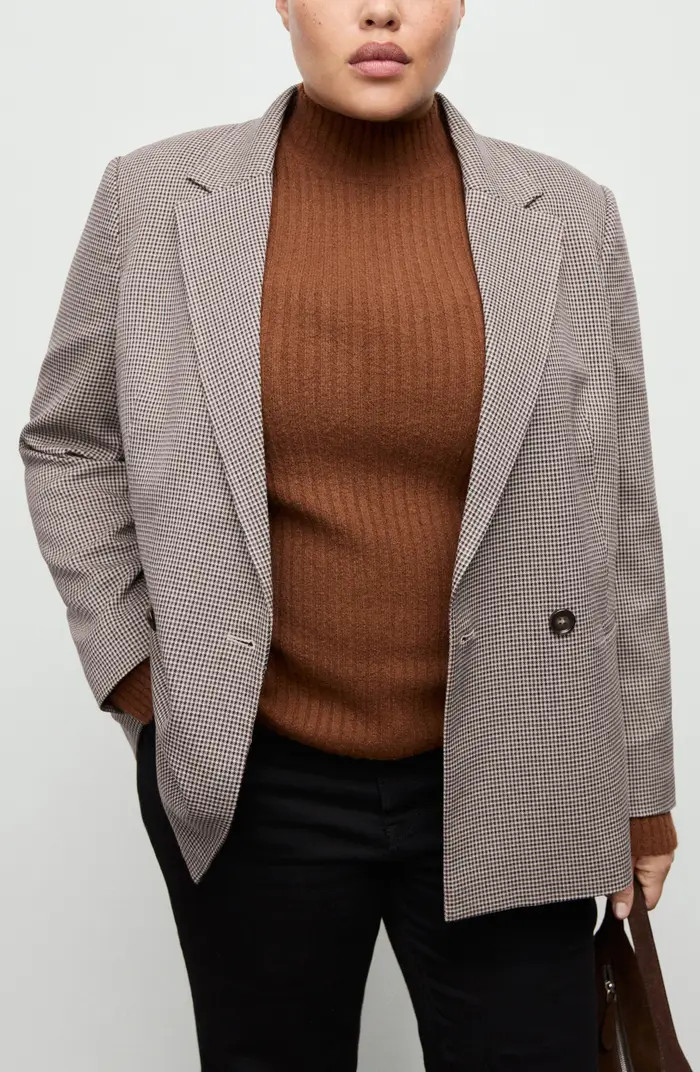 Charlotte Houndstooth Microcheck Double Breasted Blazer | Nordstrom