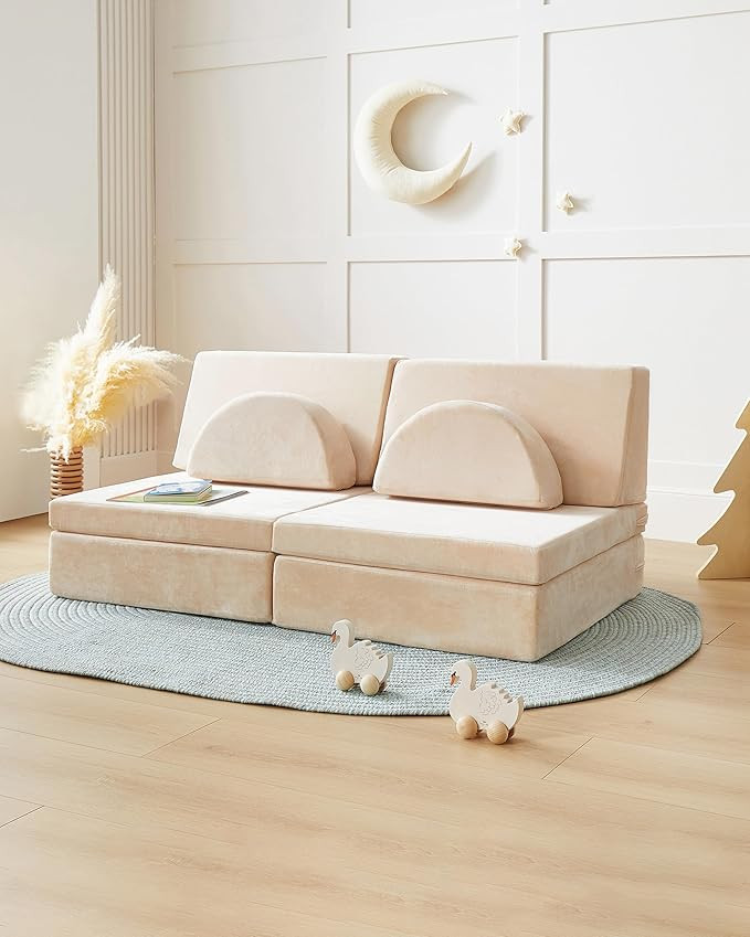 Tiny Land Kids Couch, 8PCS Modular Kids Play Couch, Toddler Couch for Children Room, Play Room Fu... | Amazon (US)