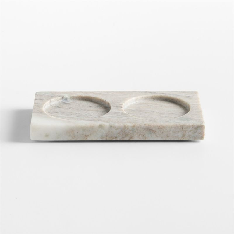 Tuscan Kitchen Marble 2-Slot Sink Caddy | Crate & Barrel