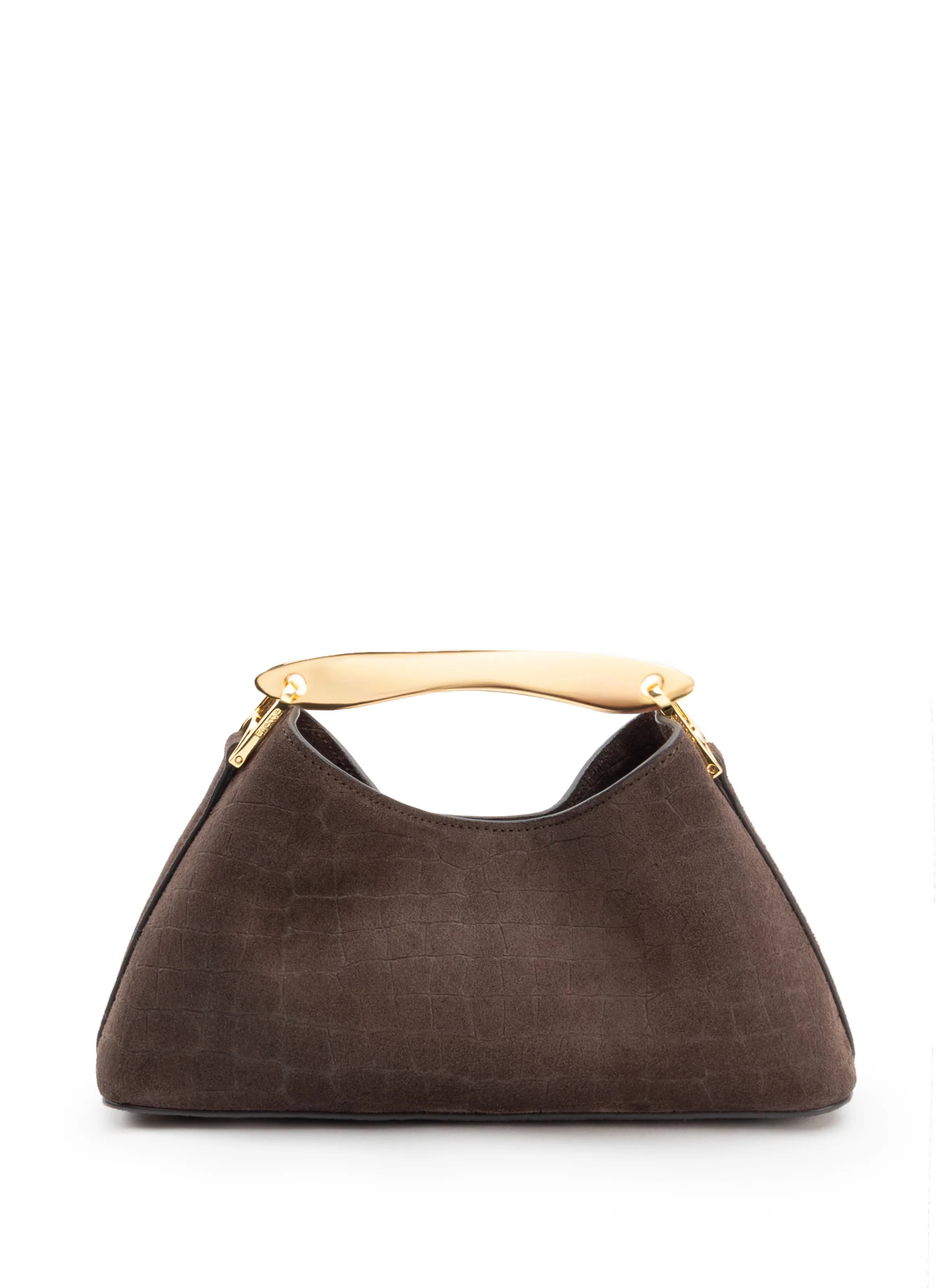 Mini Boomerang Croco Suede Moka - Micro Bags for Women - Elleme | Elleme