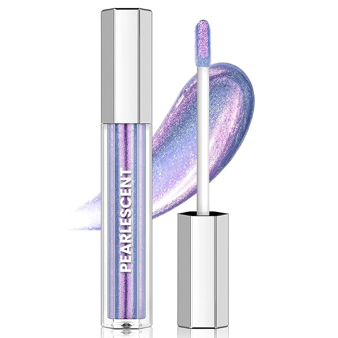 Purple Glitter Lip Gloss Liquid Lipstick, Diamond Shimmer Metallic Sparkly Iridescent Chameleon L... | Amazon (US)
