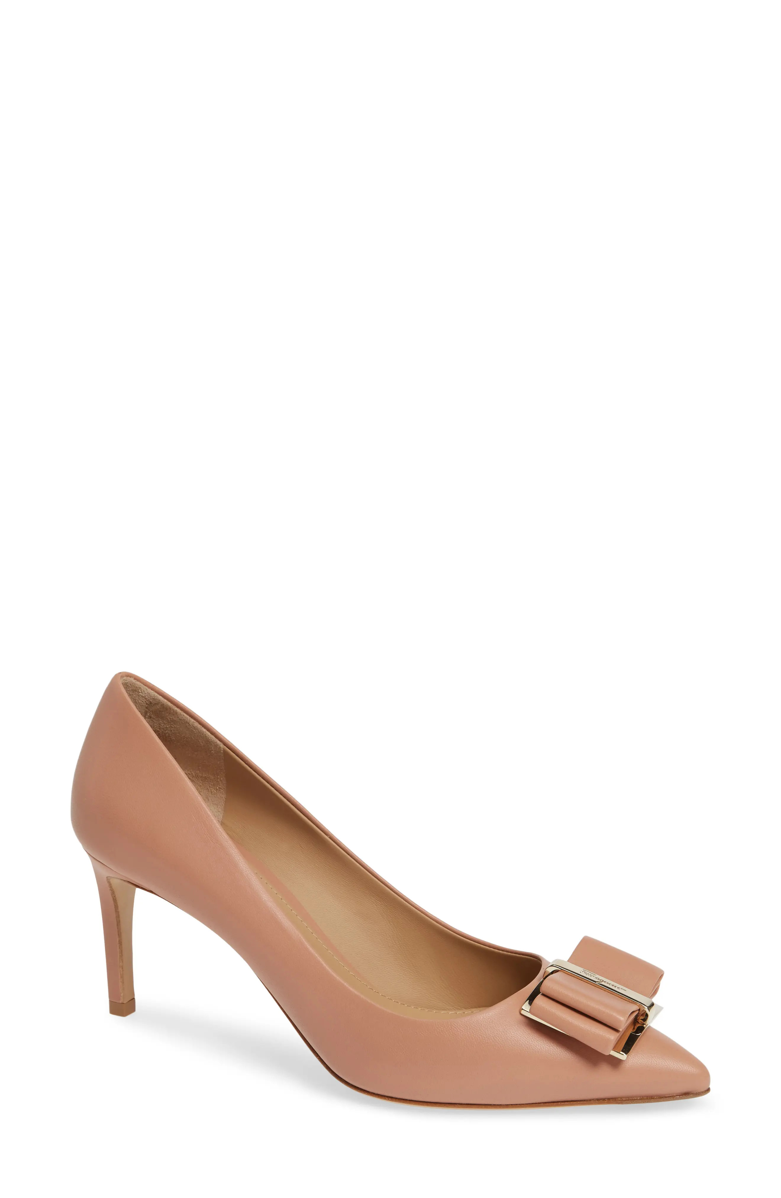 Women's Salvatore Ferragamo Zeri Pointy Toe Pump, Size 4 B - Pink | Nordstrom