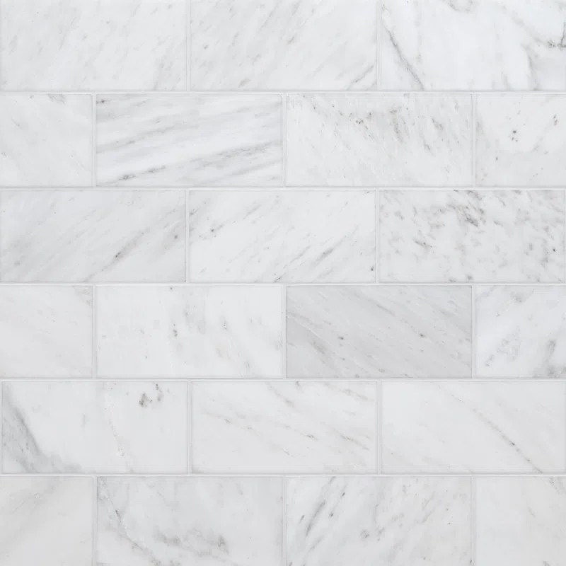 Arabescato Carrara 6"x12" Honed Marble Field Tile | Wayfair North America