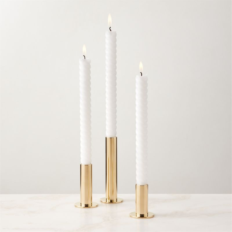 Sembel Brass Taper Candle Holders Set of 3 + Reviews | CB2 | CB2