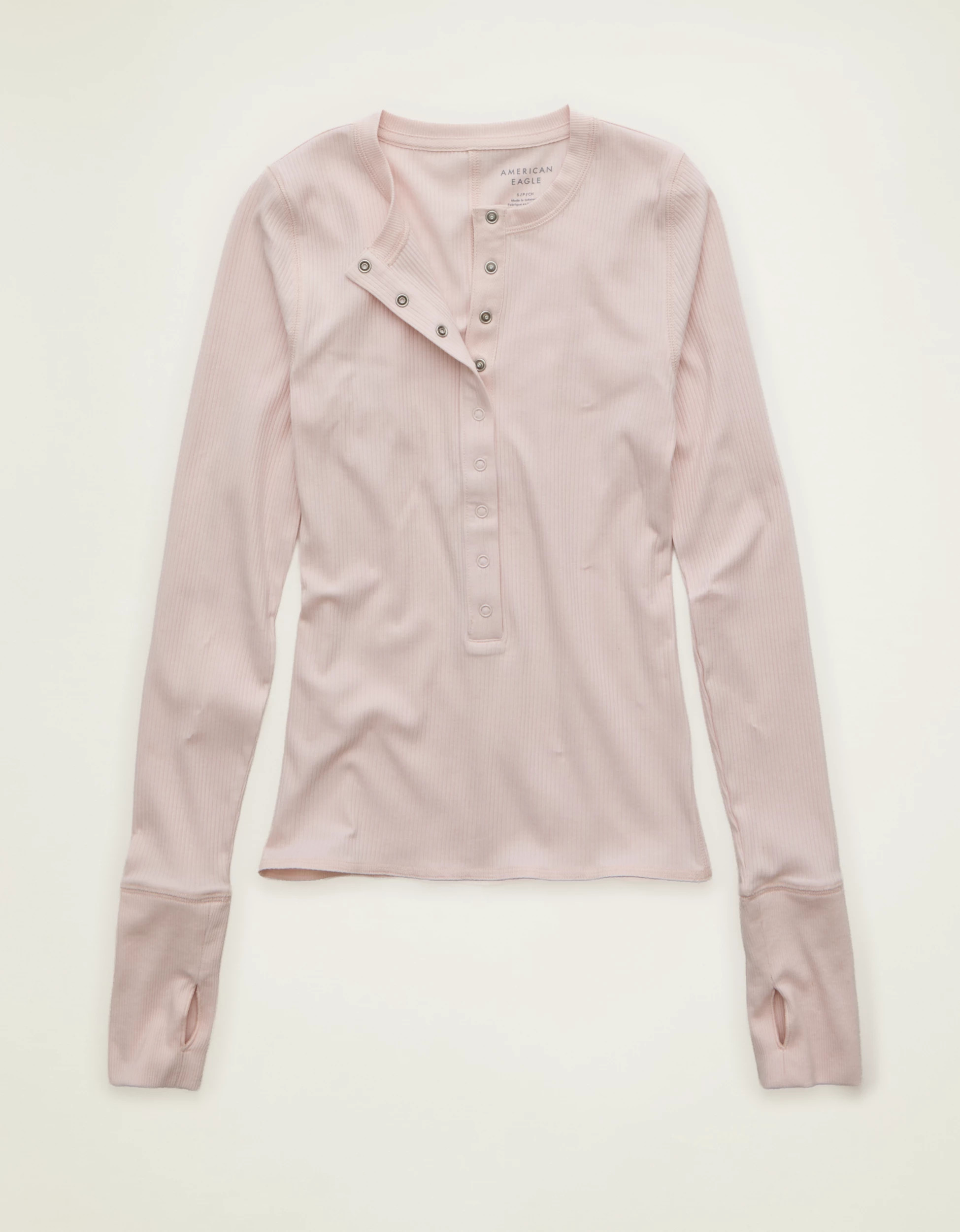 AE Long-Sleeve Henley T-Shirt | American Eagle Outfitters (US & CA)