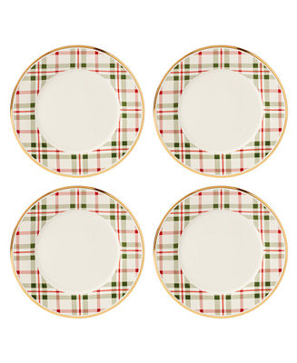 Lenox Holiday Plaid Dinner Plates, Set of 4 - Macy's | Macy's