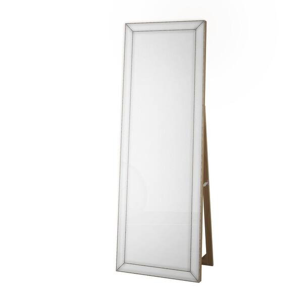 Abbyson Cosmo Silver Rustic Nailhead Trim Floor Mirror - Overstock - 8944471 | Bed Bath & Beyond