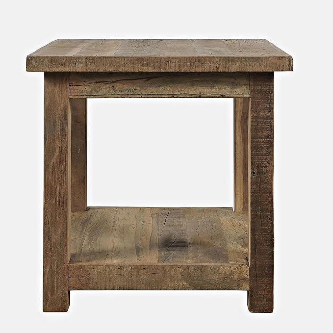 Jofran Reclamation Rustic Reclaimed Solid Wood Square End Table with Storage Shelf | Amazon (US)