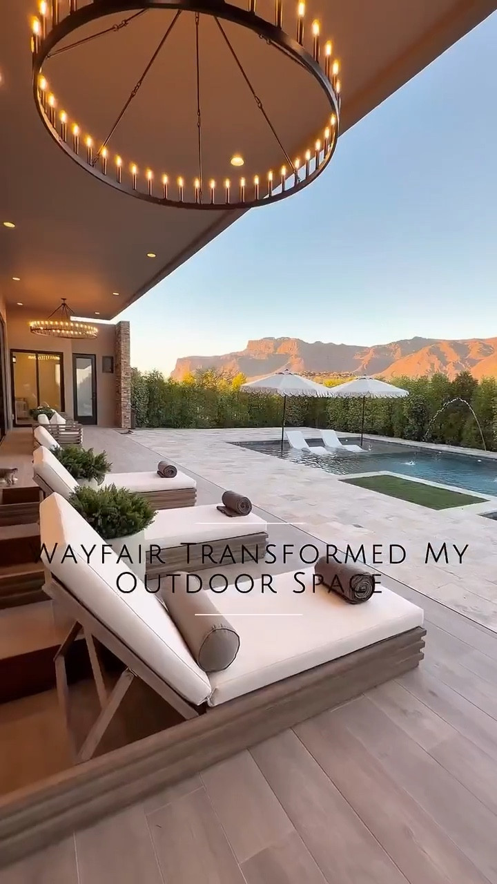 This @Wayfair refresh transformed my outdoor space! ☀️ the wood fluted lounge chairs, gorgeous chaises, modern pool loungers, scalloped umbrellas, concrete tables and greenery give it such a beautiful resort style feel. It’s quickly become one of my favorite spots to relax.

Wayfair outdoor furniture
resort style patio
modern pool loungers
fluted wood outdoor chairs
scalloped patio umbrellas outdoor spring refresh

#ad #wayfair #wayfairpartner

#summerthompsonstyles


#LTKSeasonal #LTKdayinmylife #LTKHome
