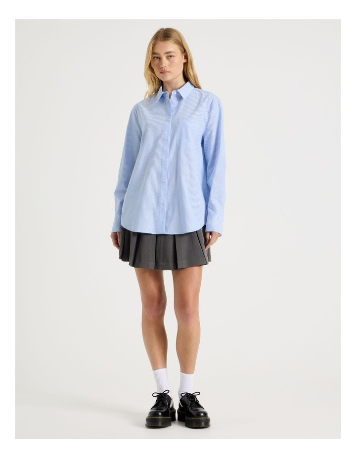 There After Oversized Shirt in Blue Stripe Blue 8 | Myer