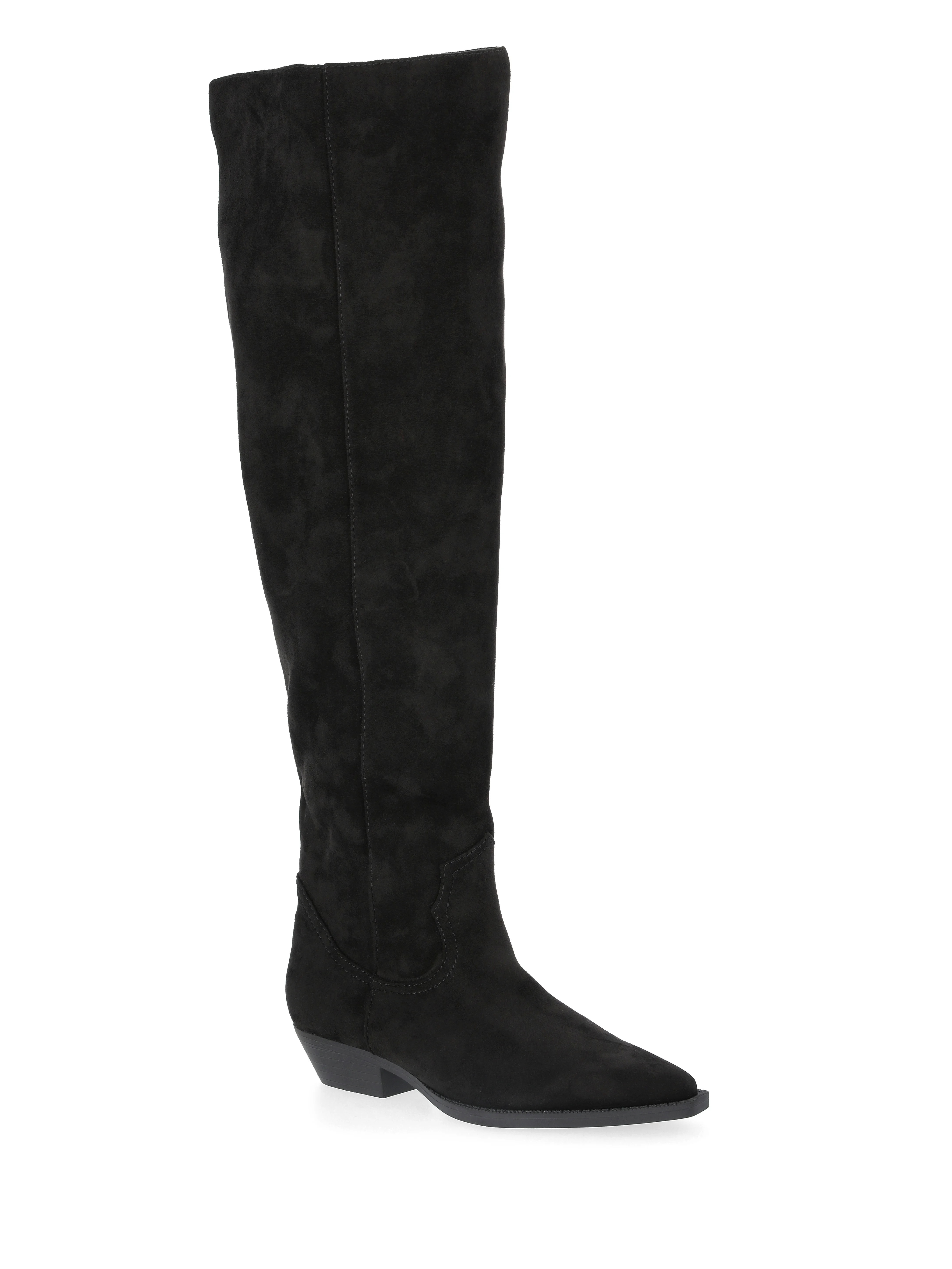 Time and Tru Women's Faux Suede Western Over The Knee Boots | Walmart (US)
