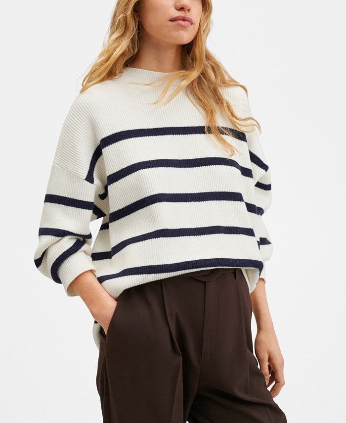 MANGO Women's Striped Rib Sweater & Reviews - Sweaters - Women - Macy's | Macys (US)