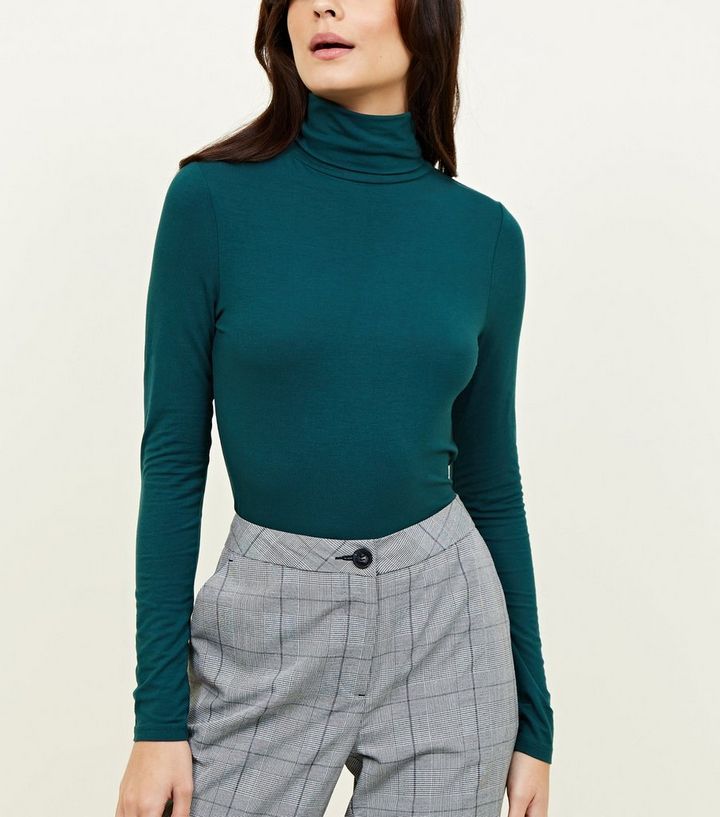 Dark Green Roll Neck Top Add to Saved Items Remove from Saved Items | New Look (UK)
