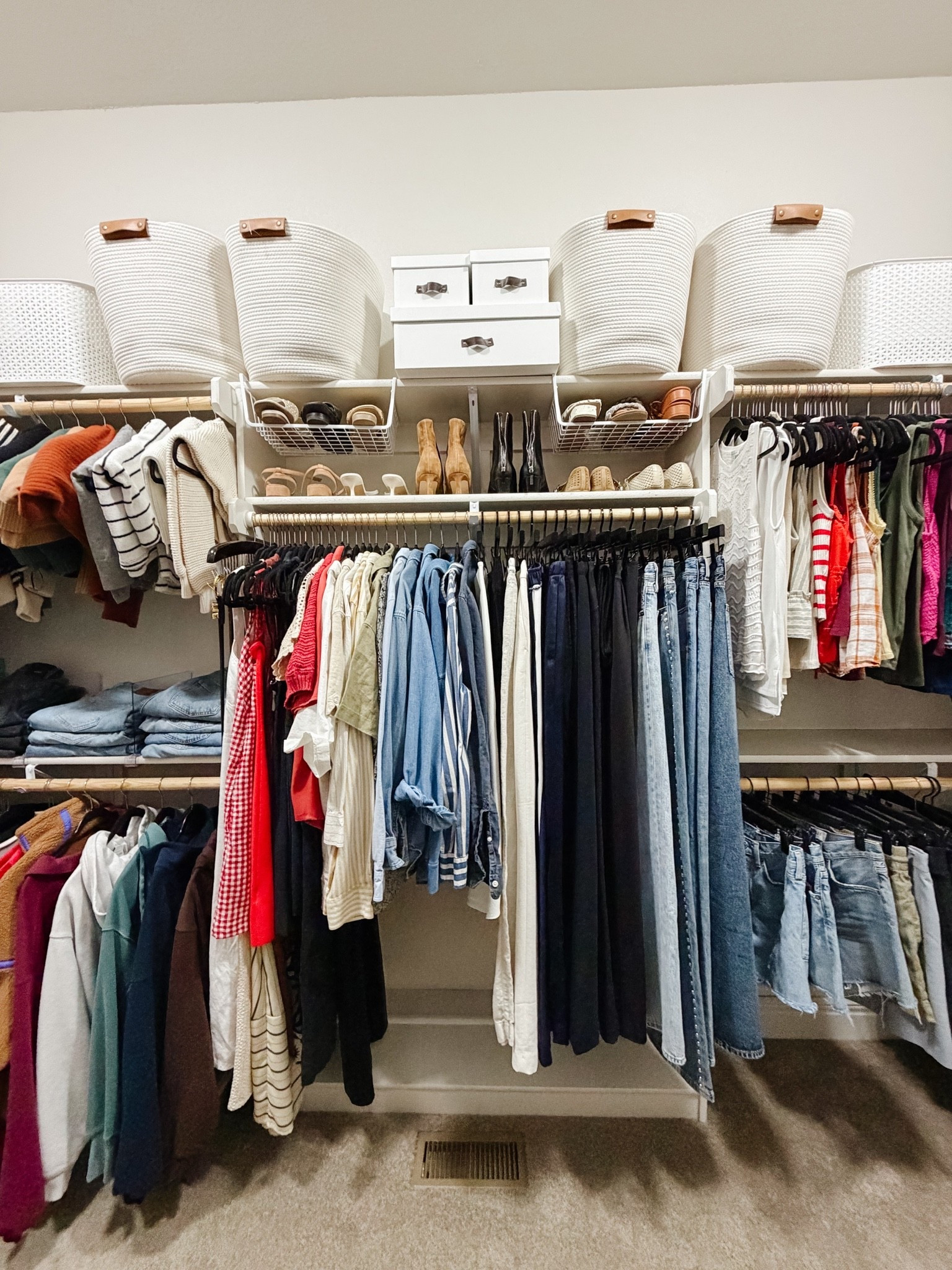 Closet reset season is officially here 👏🏼

I finally tackled my own closet cleanout + reorganization and saved the whole process to a highlight if you want a deeper look into how I motivate myself to start, break the project down, and actually make decisions without getting overwhelmed.

I also shared a bunch of little tips/tricks along the way:
• how I fold + hang jeans
• how I hang sweaters without stretching them out
• some of my favorite shoe storage solutions
• and a realistic look at editing your closet when you’re emotionally attached to half of it 😅

Honestly, I think the BEST times to reset your closet are:
☀️ beginning of spring/summer
🍂 beginning of fall/winter

It always makes me feel lighter, makes getting dressed easier, and helps me realize what I actually need when I’m shopping.

Spoiler alert: for me, it’s definitely not more jeans. Apparently I own 20 pairs that I simply cannot part with. 🤦🏼‍♀️

If a closet cleanout is on your list soon, definitely go check out the highlight 🤍

Comment SHOP for direct links to the hangers, shoe storage, and jewelry organization products I use in my own closet!

#LTKHome #LTKOver40 #LTKootd