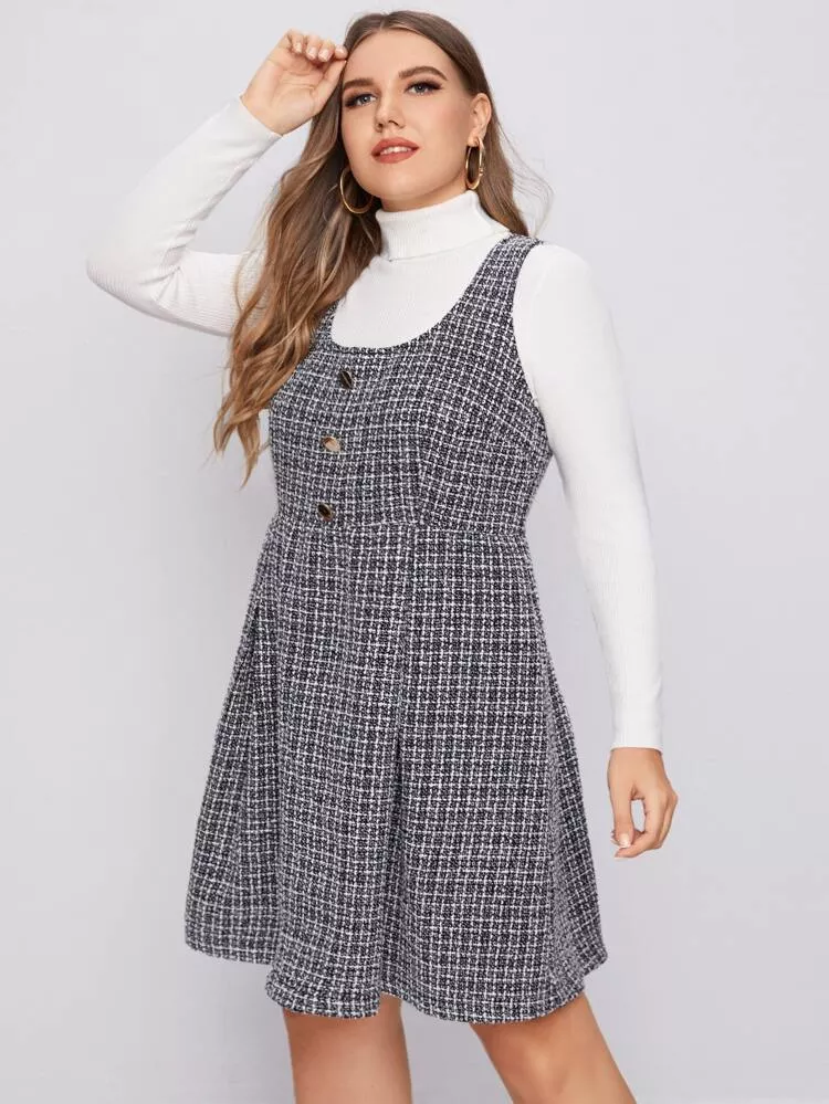 Tweed store dress shein